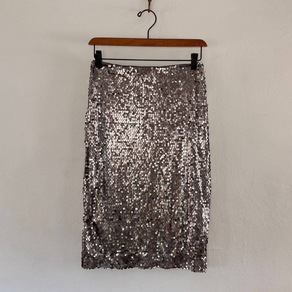 Express Silver Sequin Skirt Sz 4